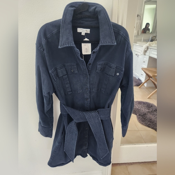Marissa Webb Navy Button-Up Dress - Picture 1 of 5